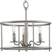Progress Lighting - P350150-009 - Three Light Semi Flush Convertible - Durrell - Brushed Nickel