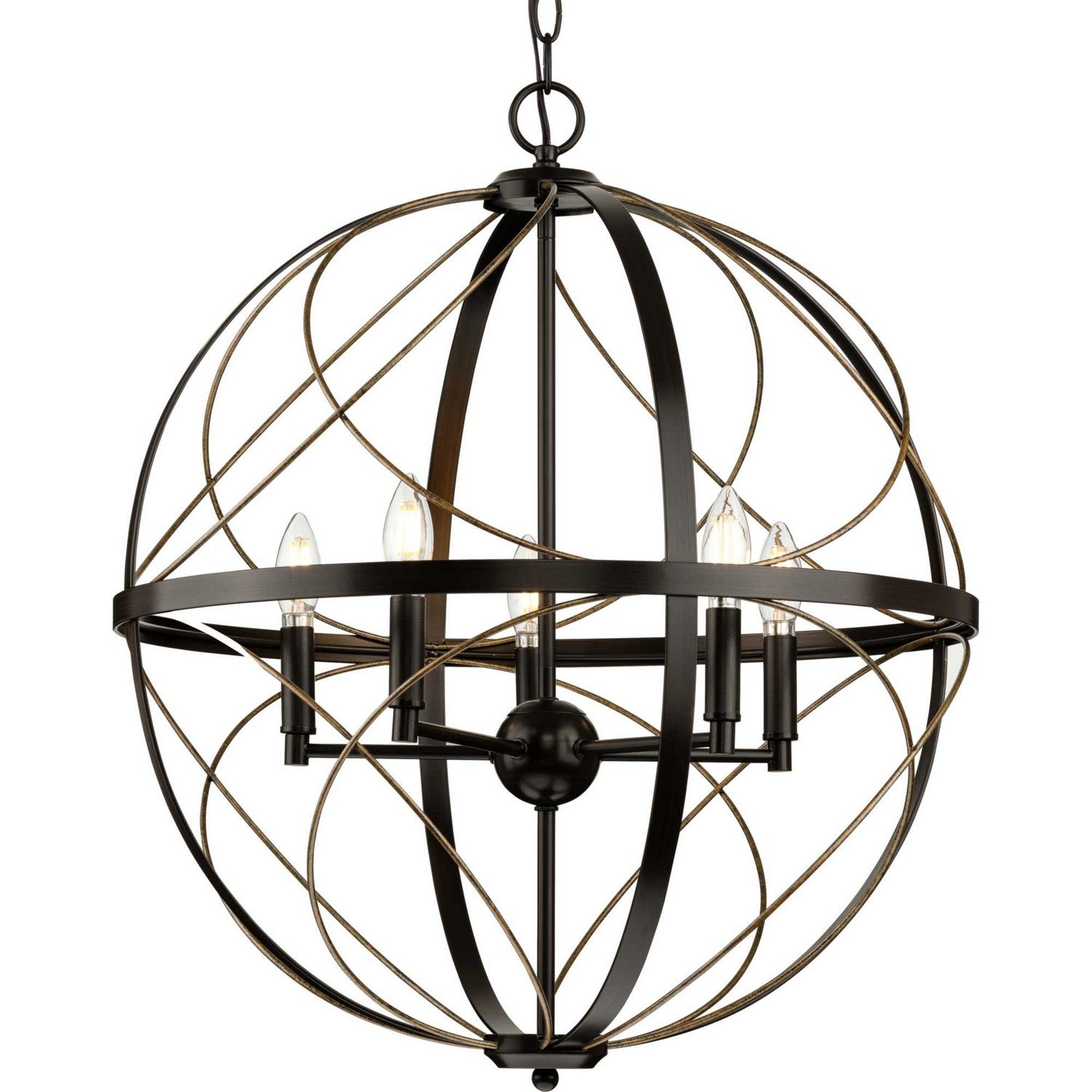 Progress Lighting - P500287-020 - Five Light Pendant - Brandywine - Antique Bronze