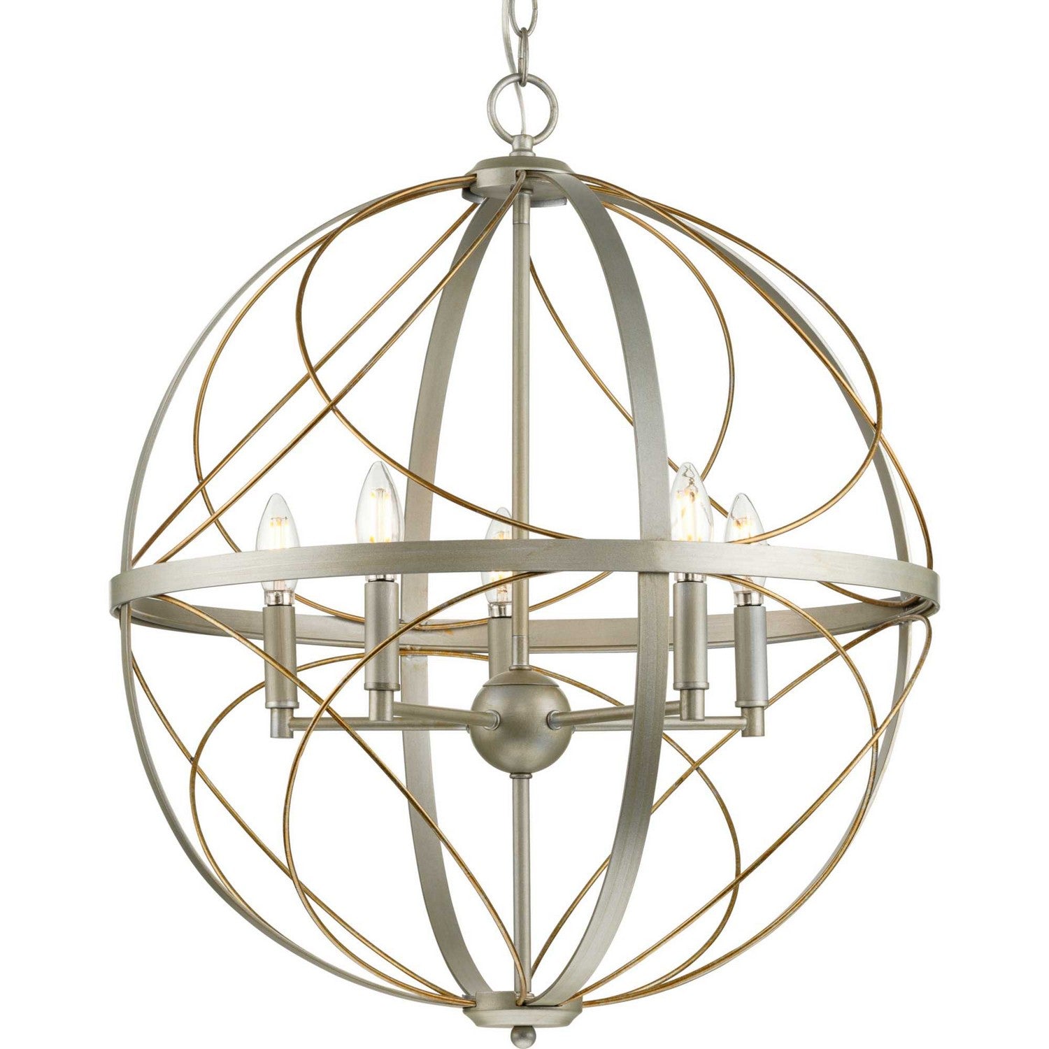 Progress Lighting - P500287-134 - Five Light Pendant - Brandywine - Silver Ridge