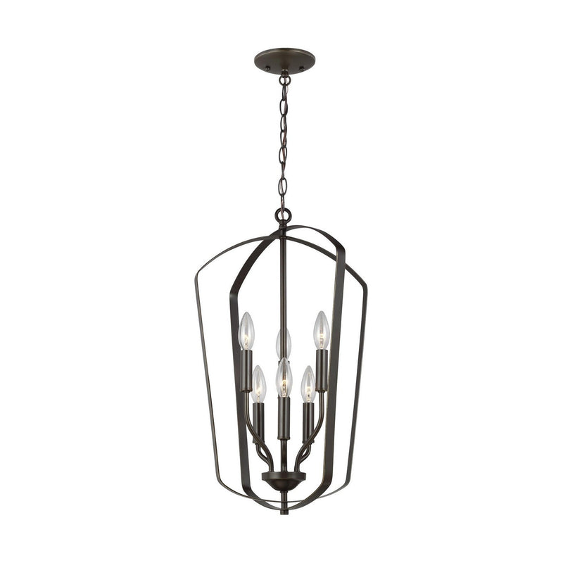 Generation Lighting - 5134906-710 - Six Light Hall / Foyer Pendant - Romee - Bronze