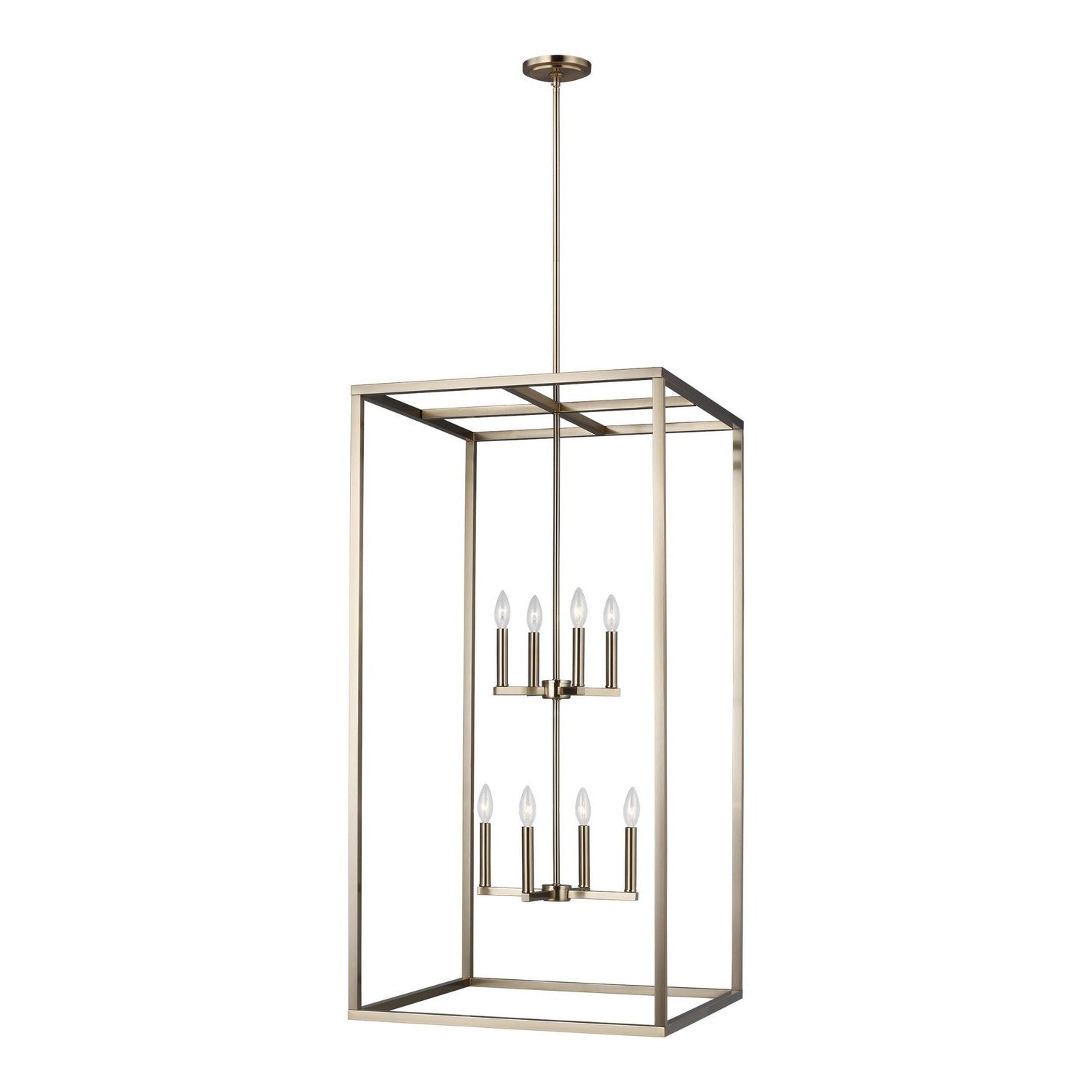 Generation Lighting - 5234508-848 - Eight Light Hall / Foyer Pendant - Moffet Street - Satin Brass