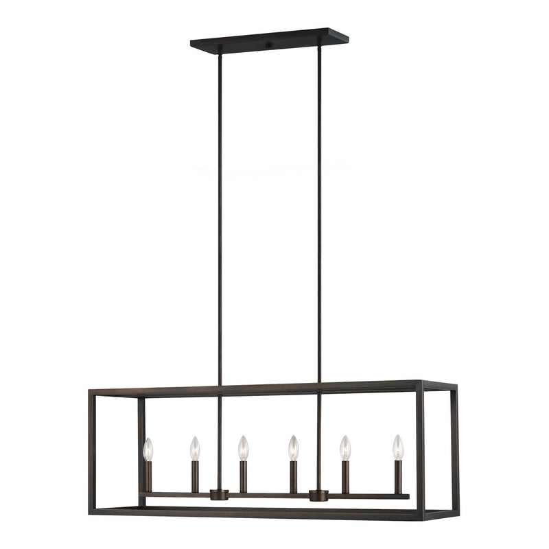 Generation Lighting - 6634506EN-710 - Six Light Island Pendant - Moffet Street - Bronze