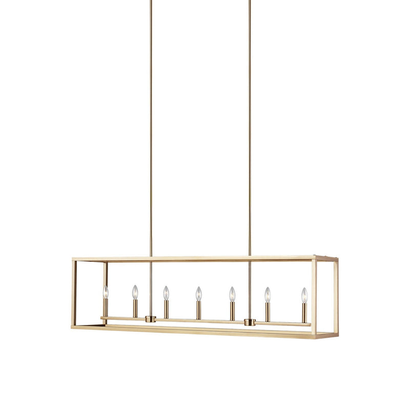 Generation Lighting - 6634507EN-848 - Seven Light Island Pendant - Moffet Street - Satin Brass