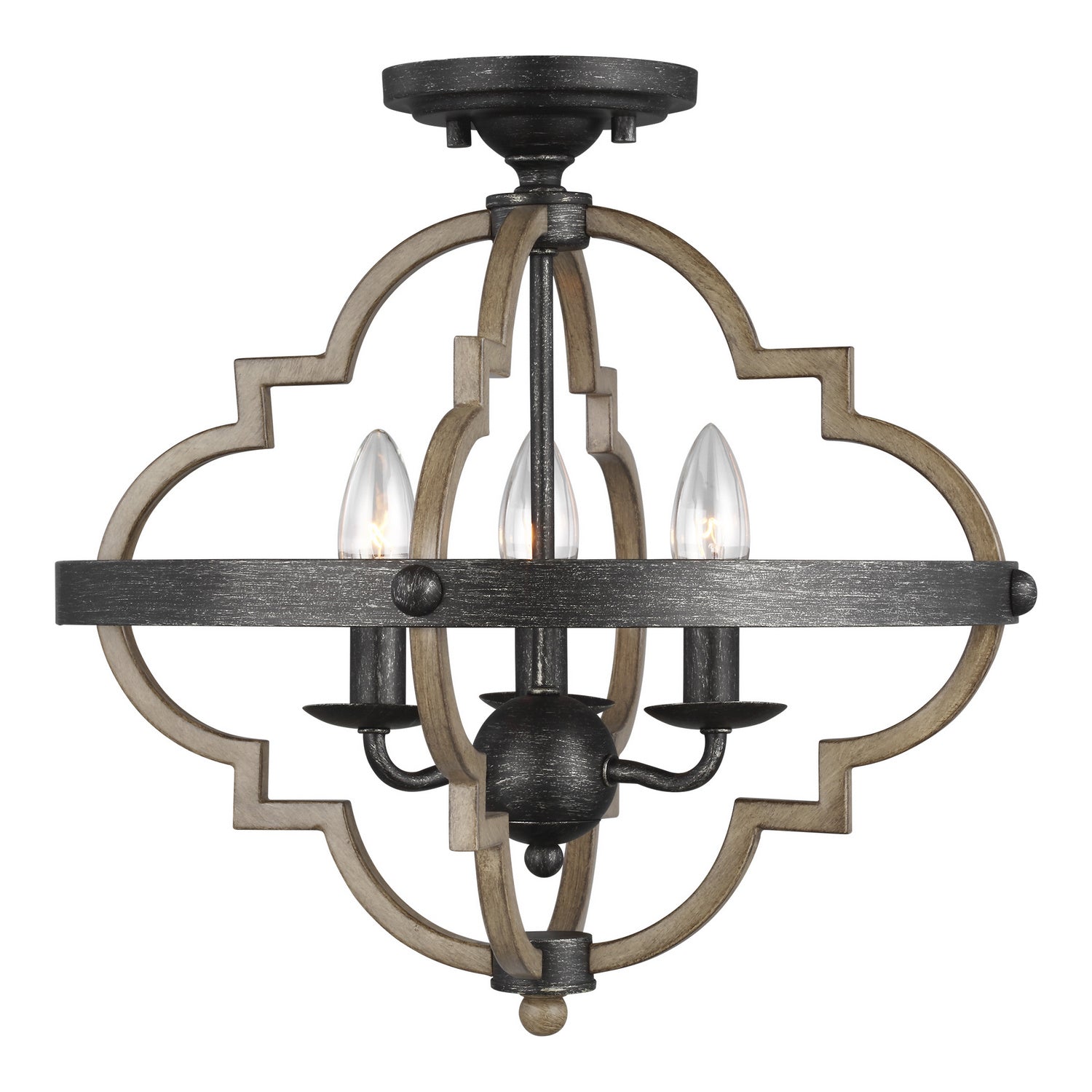 Generation Lighting - 7724903EN-846 - Three Light Semi-Flush Mount - Socorro - Stardust