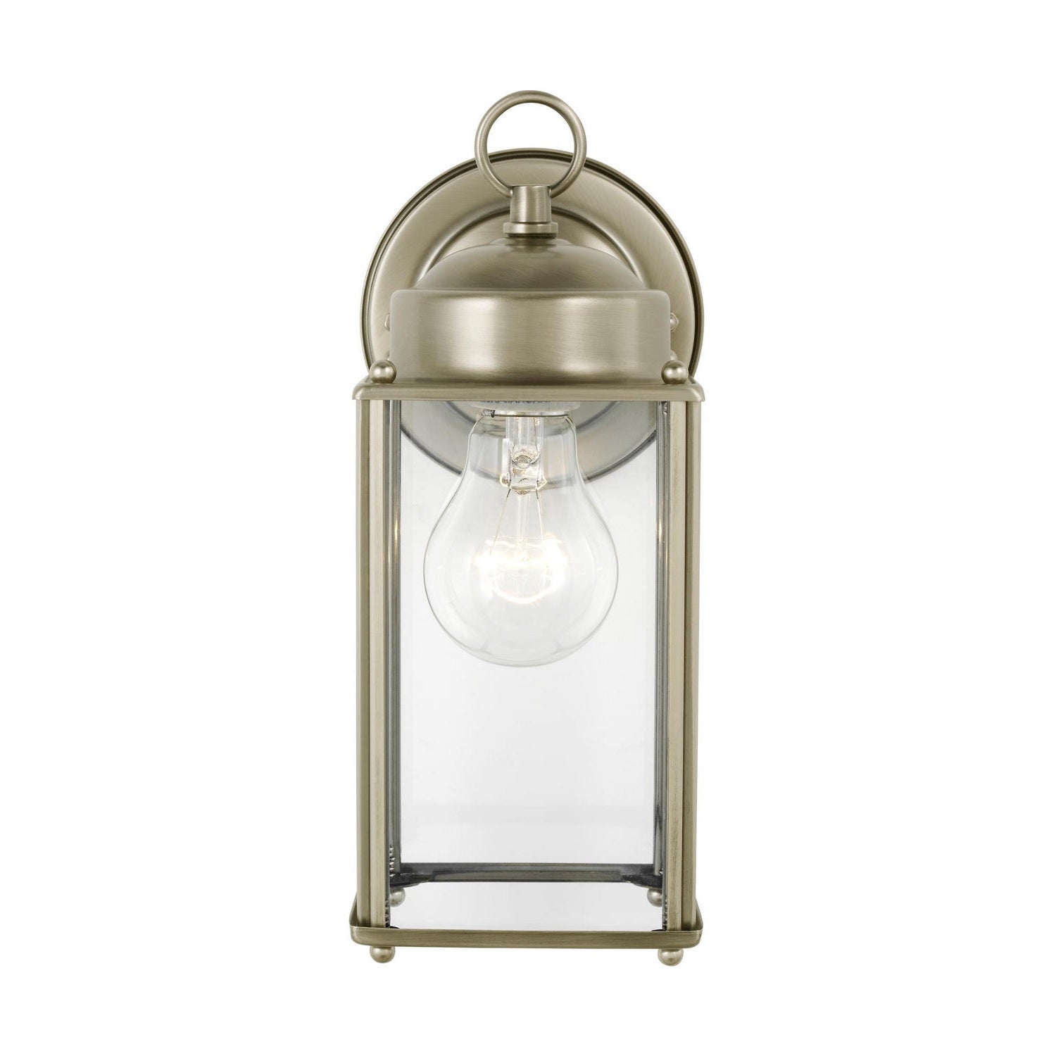 Generation Lighting - 8593-965 - One Light Outdoor Wall Lantern - New Castle - Antique Brushed Nickel