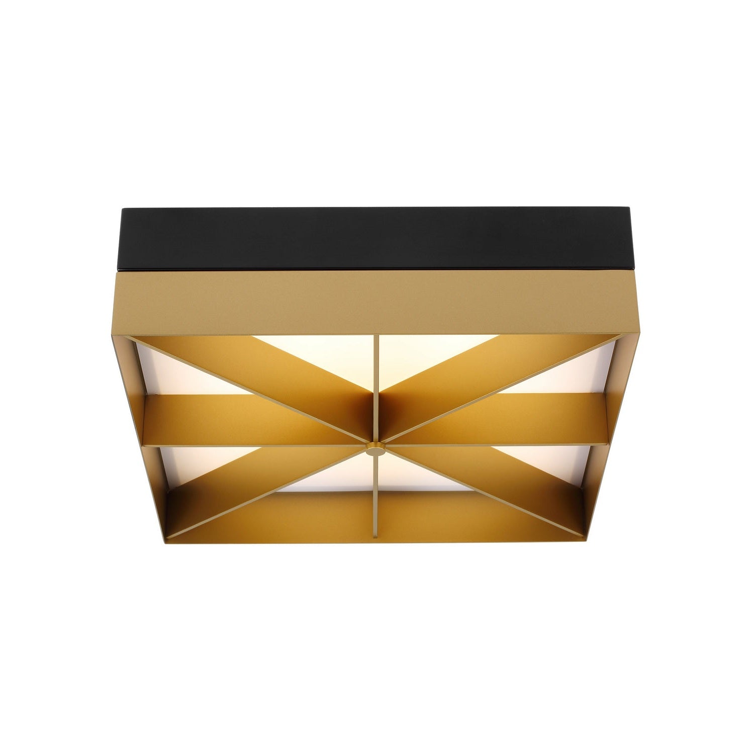 Visual Comfort Modern - 700FMLMOBG-LED930-277 - LED Flush Mount - Loom - Black/Gold