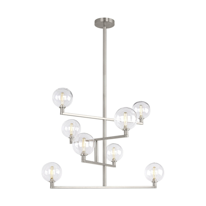 Visual Comfort Modern - 700GMBCS - Eight Light Chandelier - Gambit - Satin Nickel