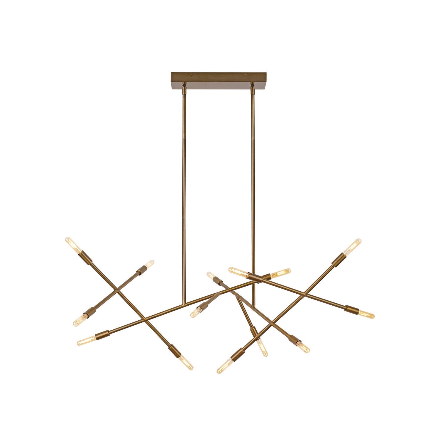 Visual Comfort Modern - 700LSLNVR - 14 Light Chandelier - Line Wave - Aged Brass