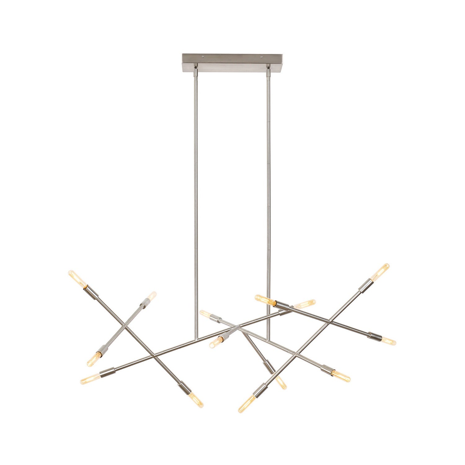 Visual Comfort Modern - 700LSLNVS - 14 Light Chandelier - Line Wave - Satin Nickel