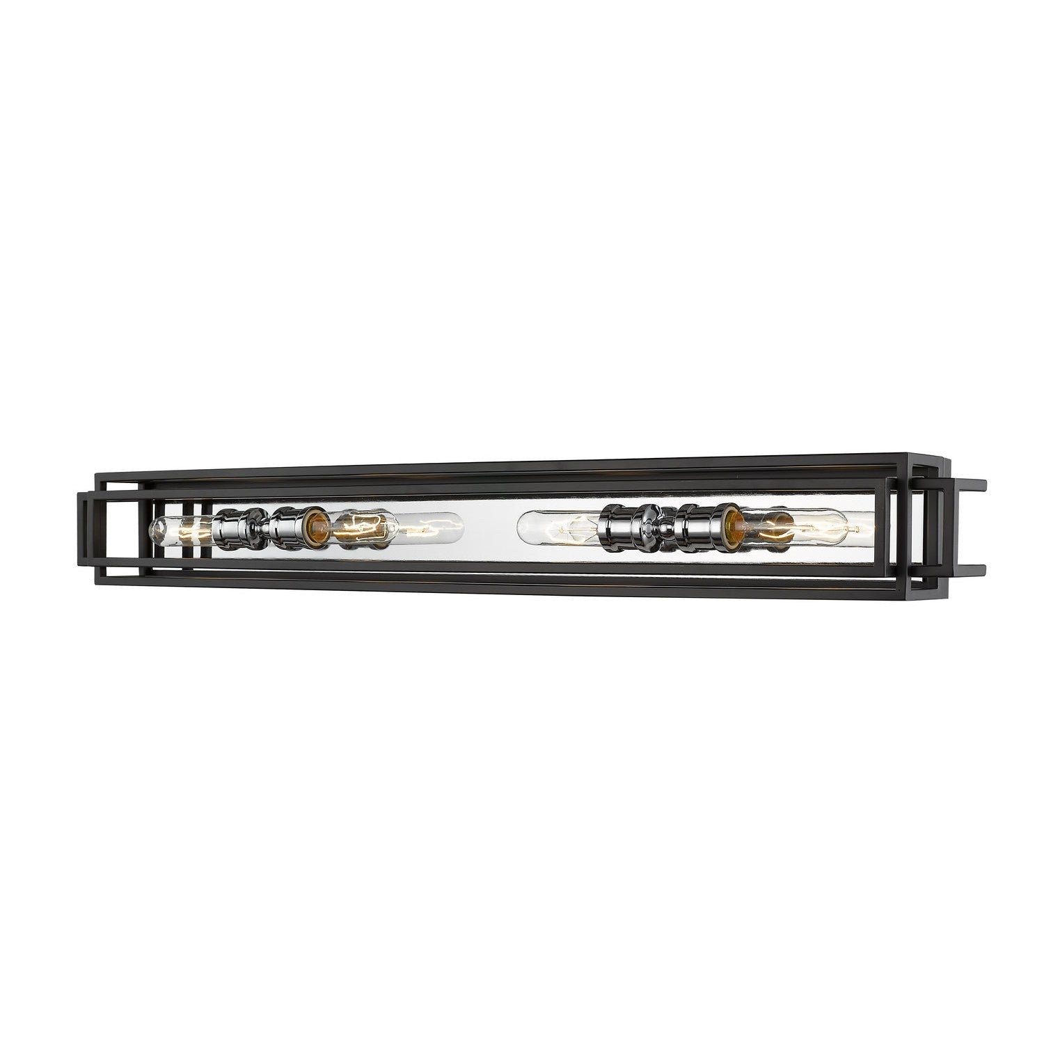 Z-Lite - 454-4V-BK-CH - Four Light Vanity - Titania - Black + Chrome