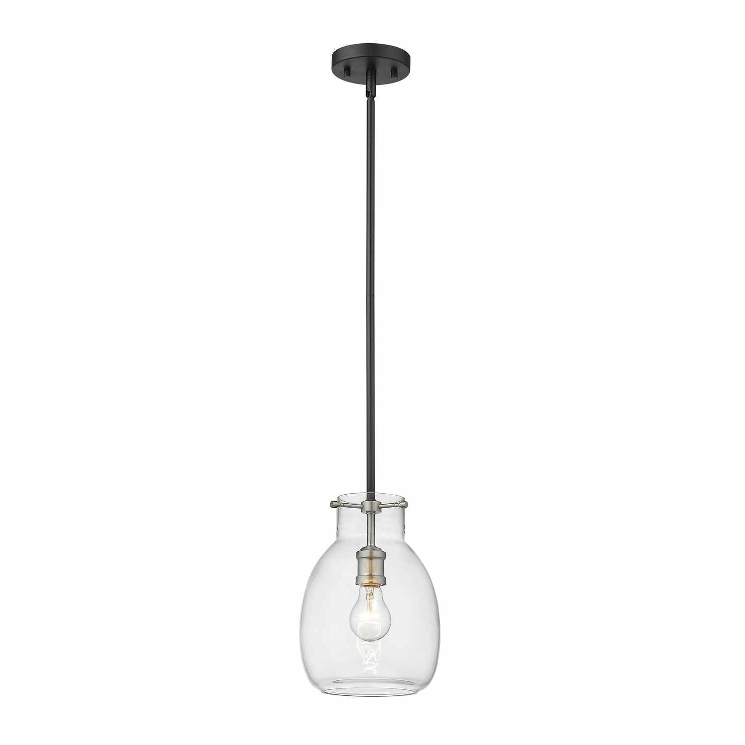 Z-Lite - 476MP-ROD-MB-BN - One Light Pendant - Bella - Matte Black + Brushed Nickel