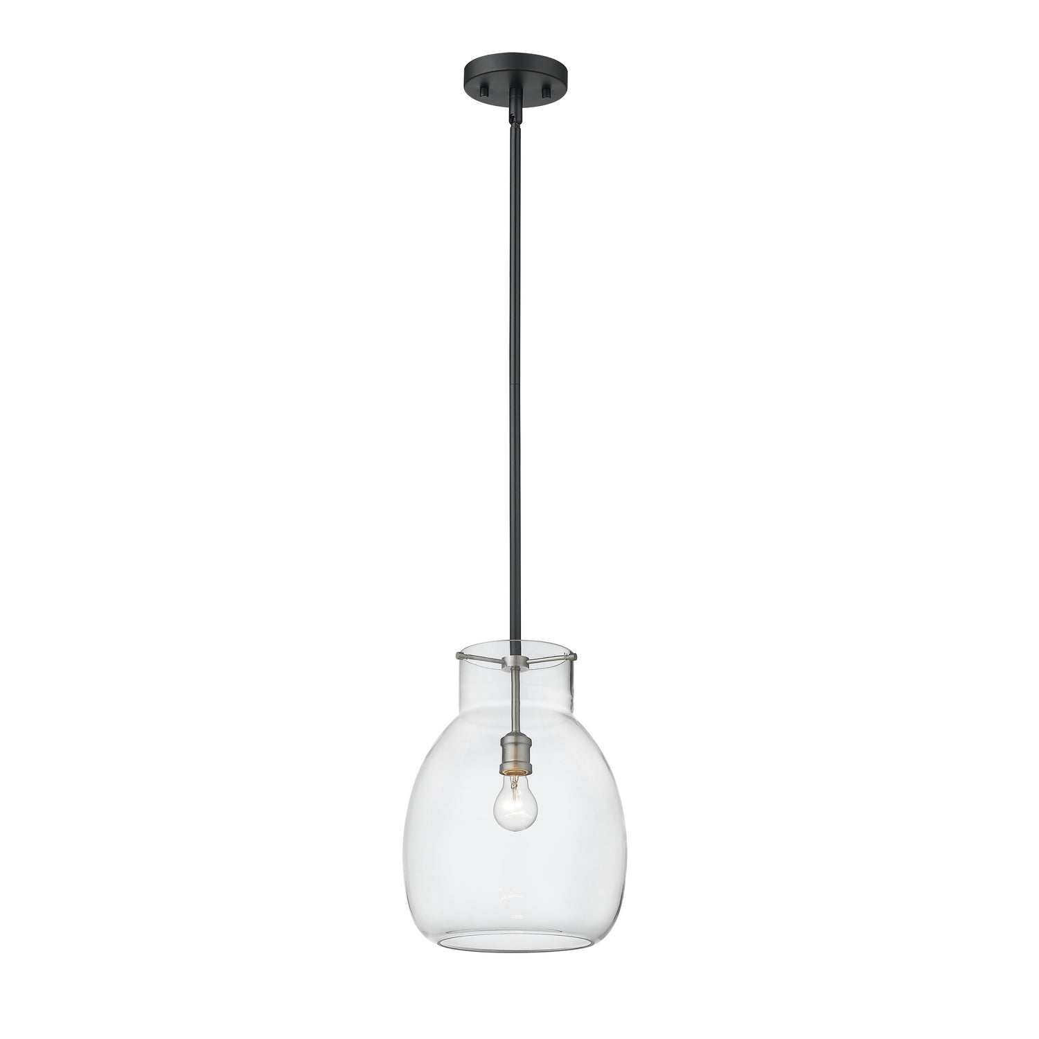 Z-Lite - 476P-ROD-MB-BN - One Light Pendant - Bella - Matte Black + Brushed Nickel