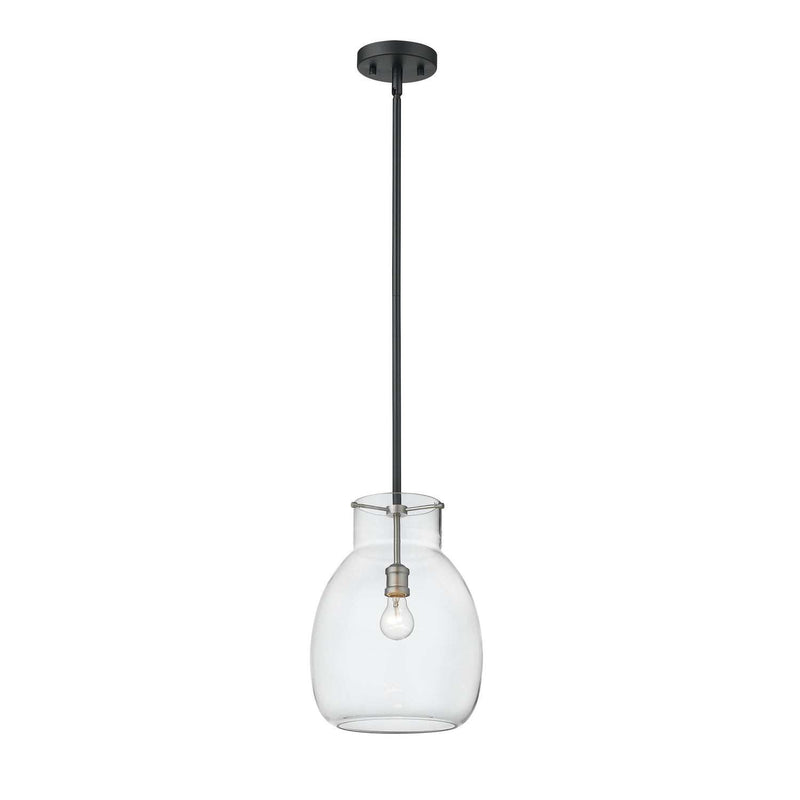 Z-Lite - 476P-ROD-MB-BN - One Light Pendant - Bella - Matte Black + Brushed Nickel