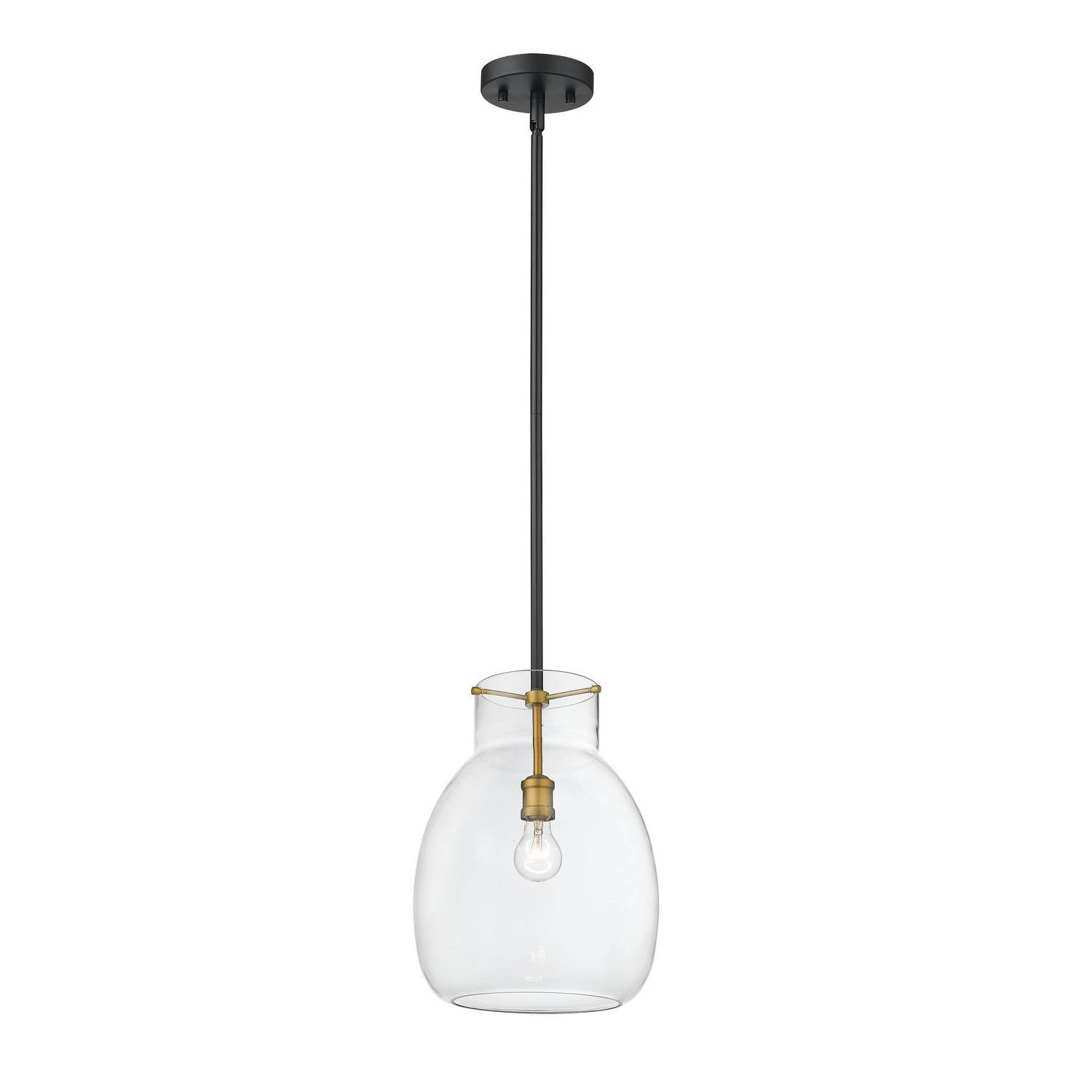 Z-Lite - 476P-ROD-MB-OBR - One Light Pendant - Bella - Matte Black + Olde Brass