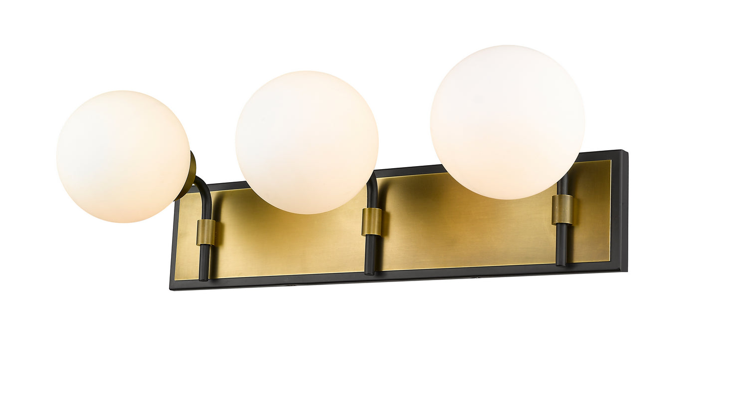 Z-Lite - 477-3V-MB-OBR - Three Light Vanity - Parsons - Matte Black + Olde Brass