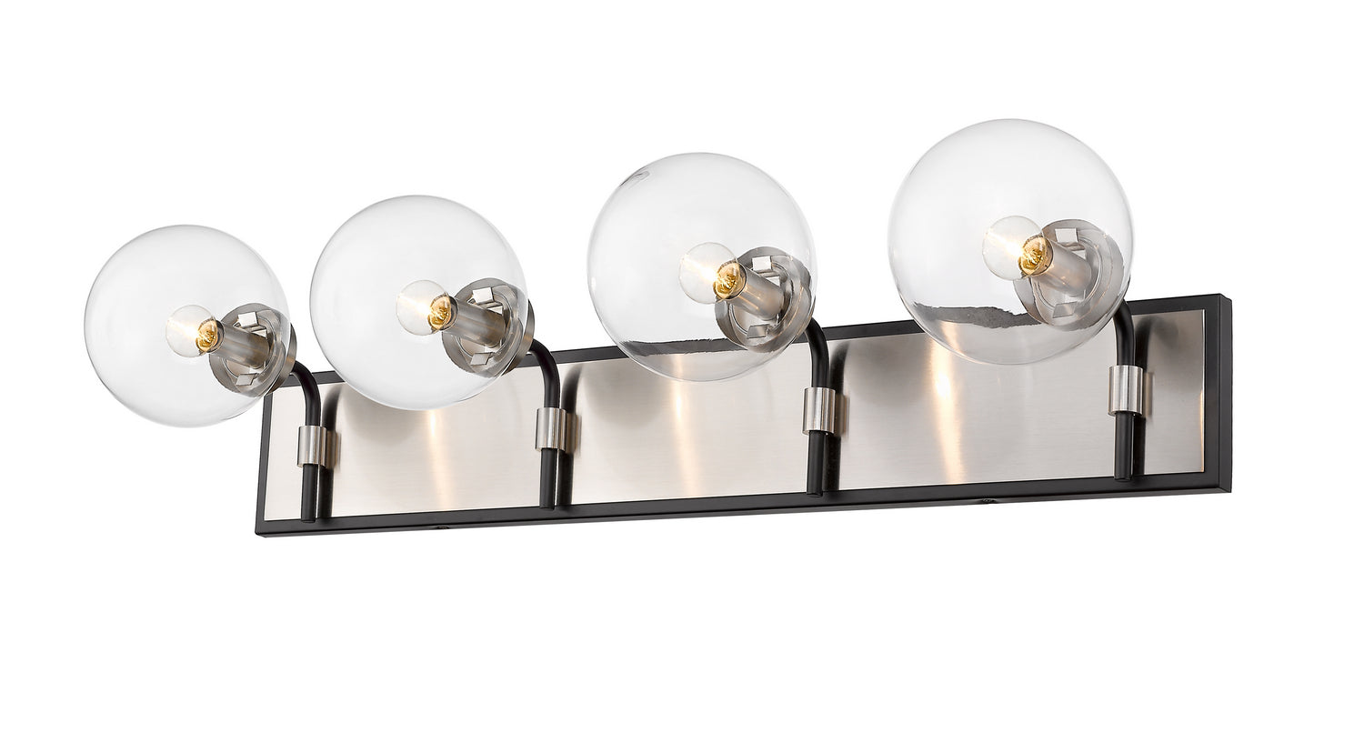 Z-Lite - 477-4V-MB-BN - Four Light Vanity - Parsons - Matte Black + Brushed Nickel