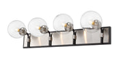 Z-Lite - 477-4V-MB-BN - Four Light Vanity - Parsons - Matte Black + Brushed Nickel
