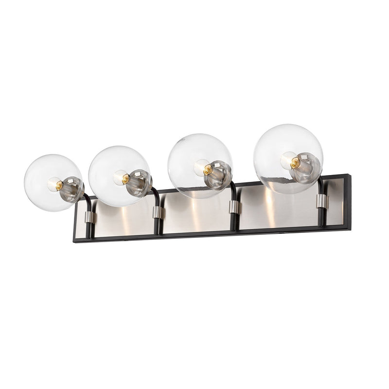 Z-Lite - 477-4V-MB-BN - Four Light Vanity - Parsons - Matte Black + Brushed Nickel