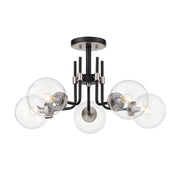 Z-Lite - 477-5SF-MB-BN - Five Light Semi Flush Mount - Parsons - Matte Black + Brushed Nickel