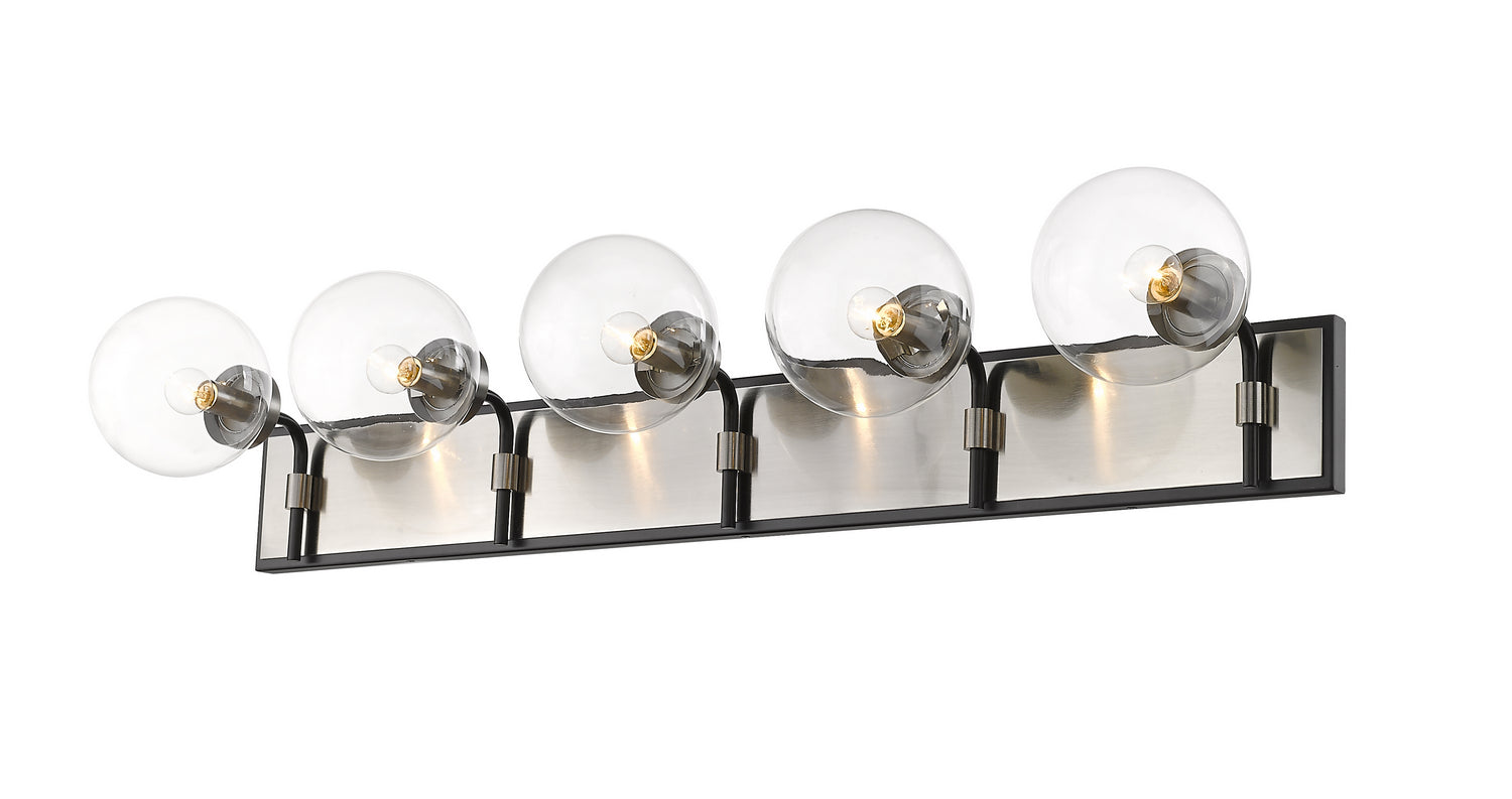 Z-Lite - 477-5V-MB-BN - Five Light Vanity - Parsons - Matte Black + Brushed Nickel