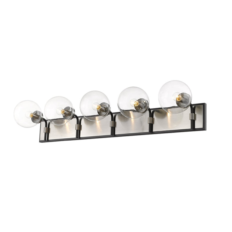Z-Lite - 477-5V-MB-BN - Five Light Vanity - Parsons - Matte Black + Brushed Nickel
