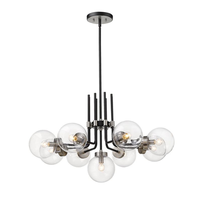 Z-Lite - 477-9MB-BN - Nine Light Chandelier - Parsons - Matte Black + Brushed Nickel