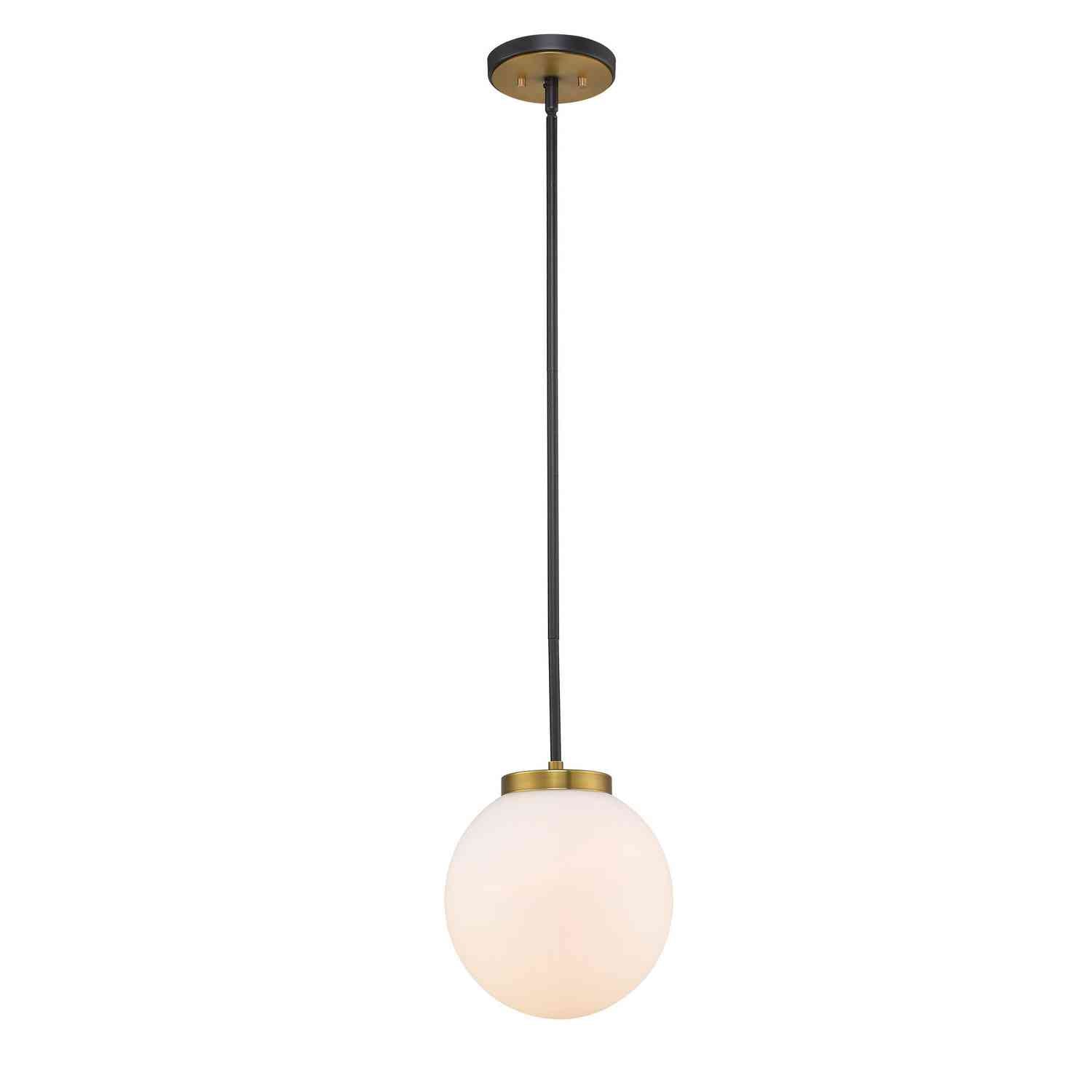 Z-Lite - 477P10-MB-OBR - One Light Pendant - Parsons - Matte Black + Olde Brass