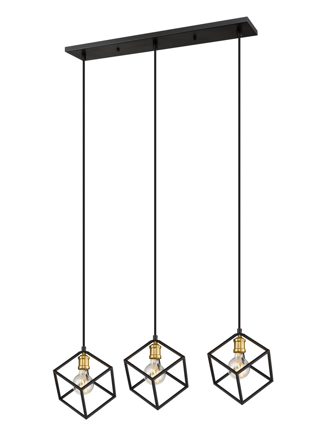 Z-Lite - 478-3L-BRZ-OBR - Three Light Linear Chandelier - Vertical - Bronze + Olde Brass