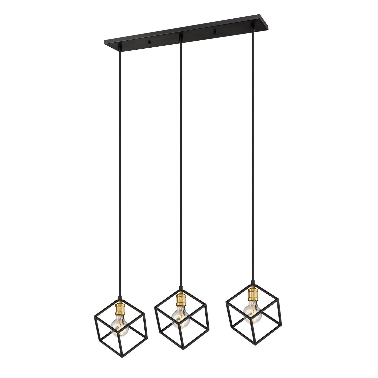 Z-Lite - 478-3L-BRZ-OBR - Three Light Linear Chandelier - Vertical - Bronze + Olde Brass