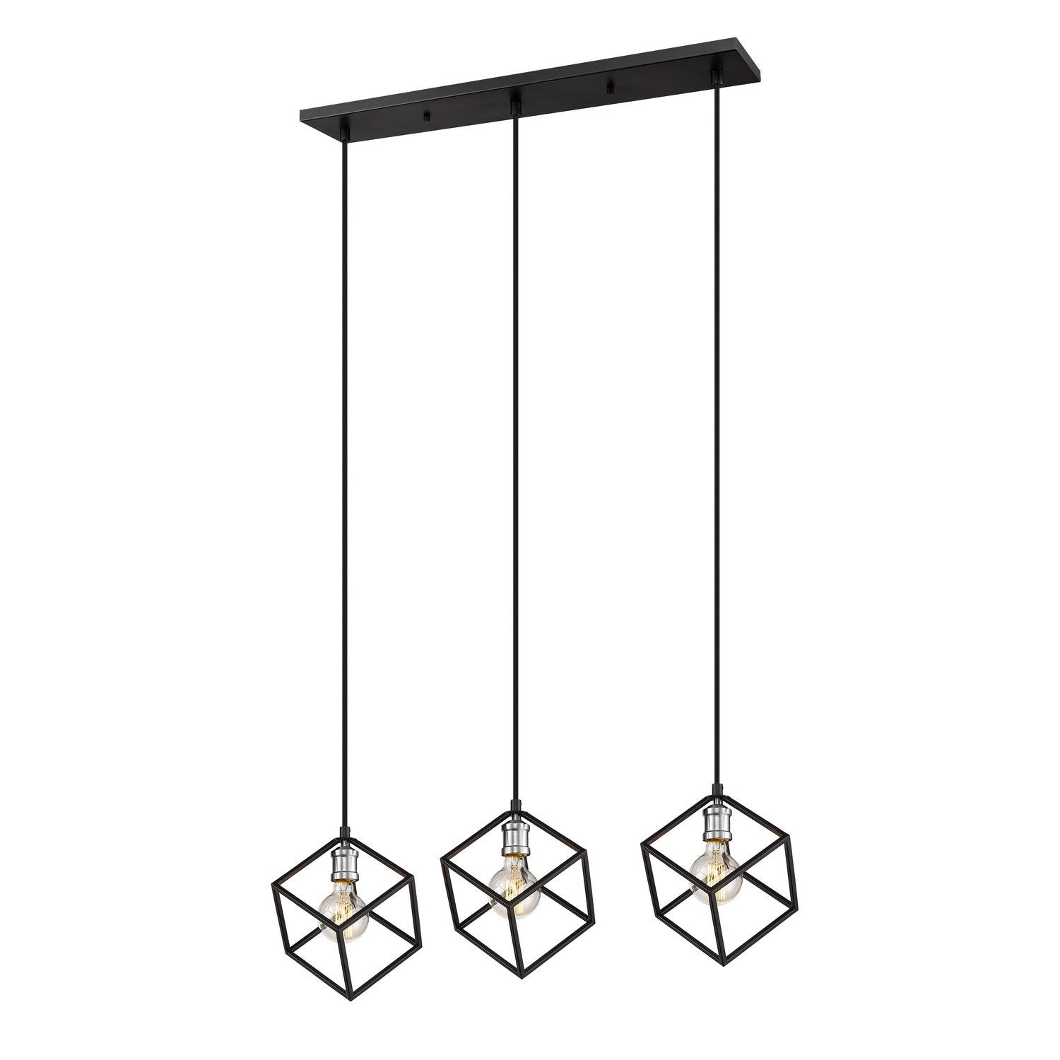 Z-Lite - 478-3L-MB-BN - Three Light Linear Chandelier - Vertical - Matte Black + Brushed Nickel