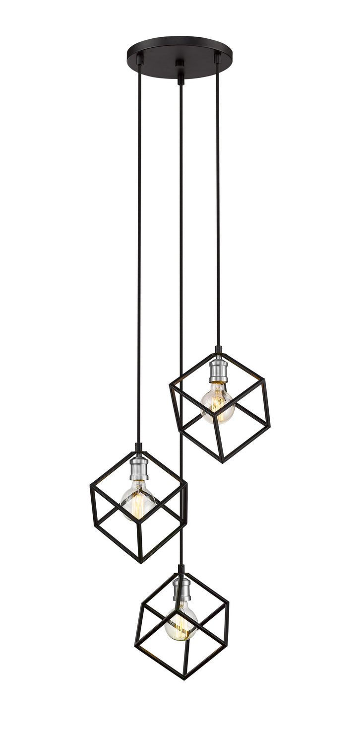 Z-Lite - 478-3MB-BN - Three Light Chandelier - Vertical - Matte Black + Brushed Nickel