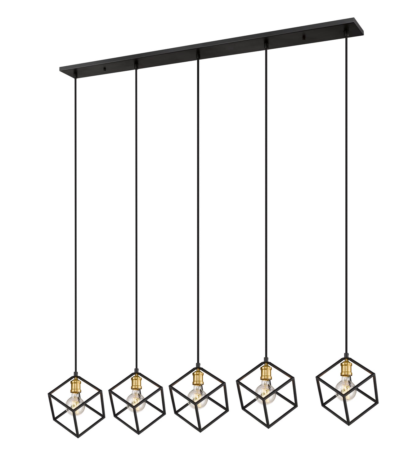 Z-Lite - 478-5L-BRZ-OBR - Five Light Linear Chandelier - Vertical - Bronze + Olde Brass