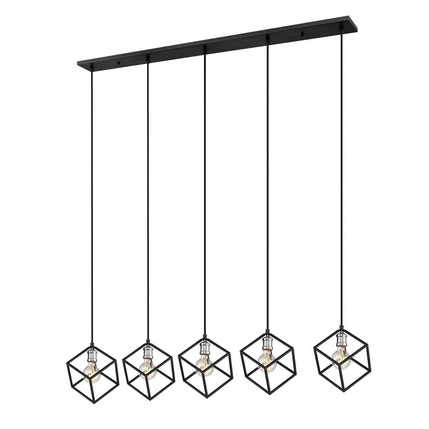 Z-Lite - 478-5L-MB-BN - Five Light Linear Chandelier - Vertical - Matte Black + Brushed Nickel