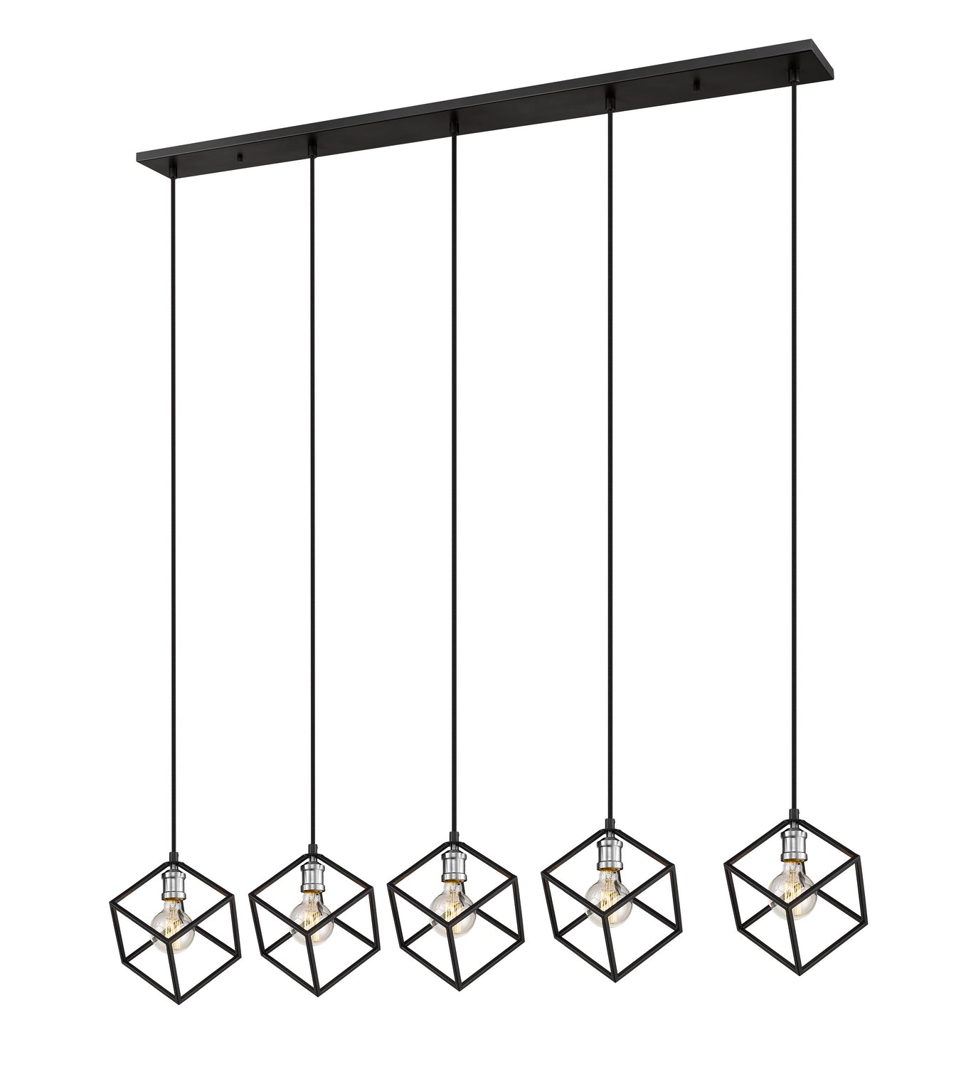 Z-Lite - 478-5L-MB-BN - Five Light Linear Chandelier - Vertical - Matte Black + Brushed Nickel