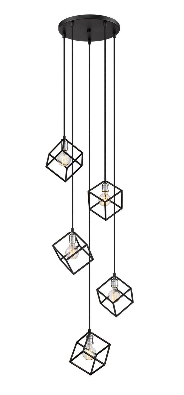 Z-Lite - 478-5MB-BN - Five Light Chandelier - Vertical - Matte Black + Brushed Nickel