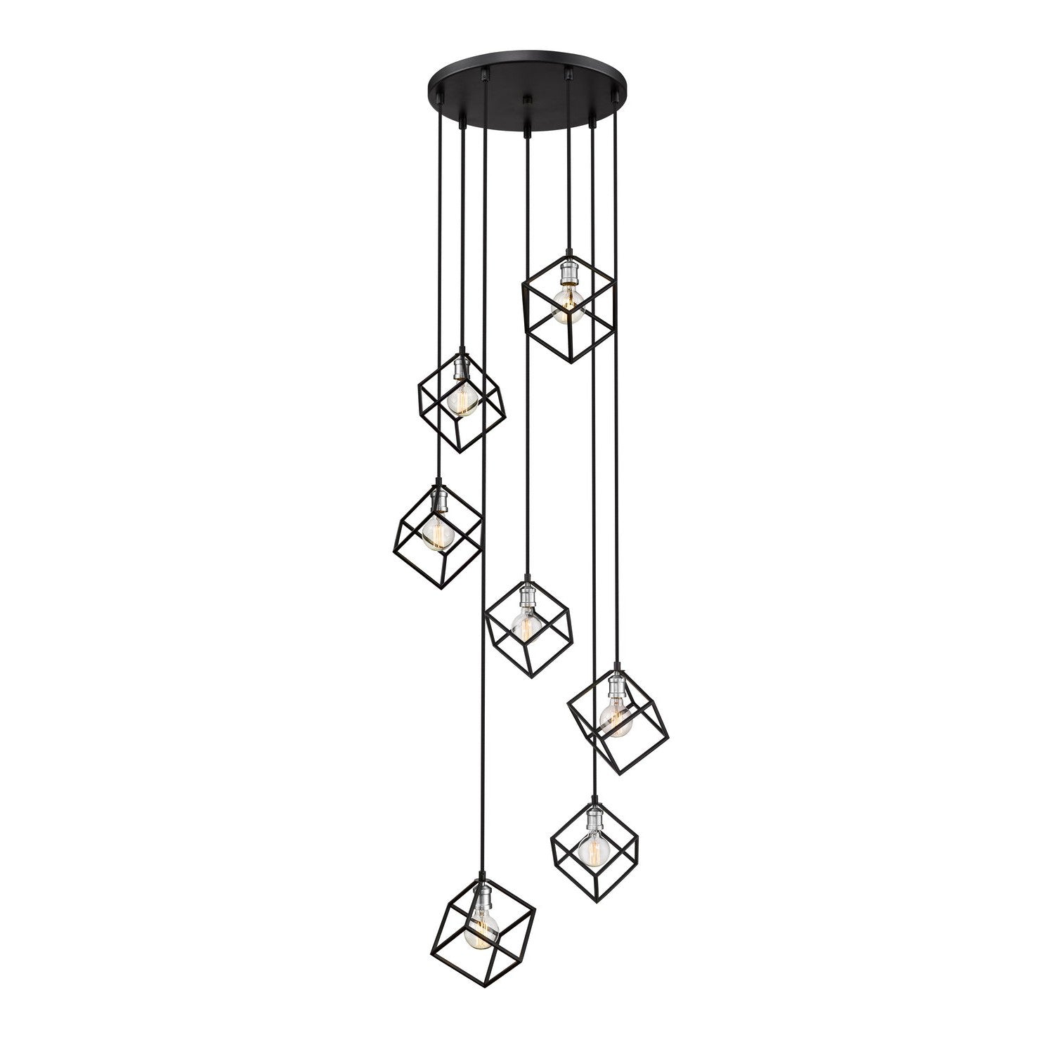 Z-Lite - 478-7MB-BN - Seven Light Chandelier - Vertical - Matte Black + Brushed Nickel