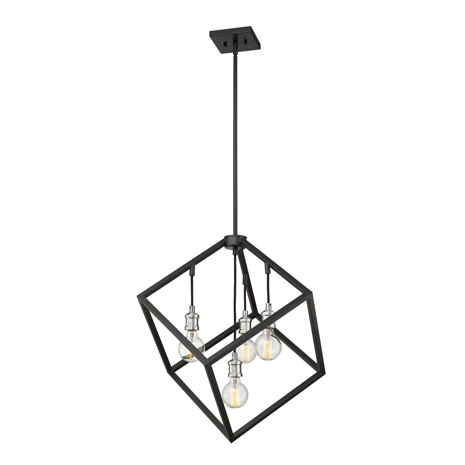 Z-Lite - 478P24-MB-BN - Four Light Chandelier - Vertical - Matte Black + Brushed Nickel