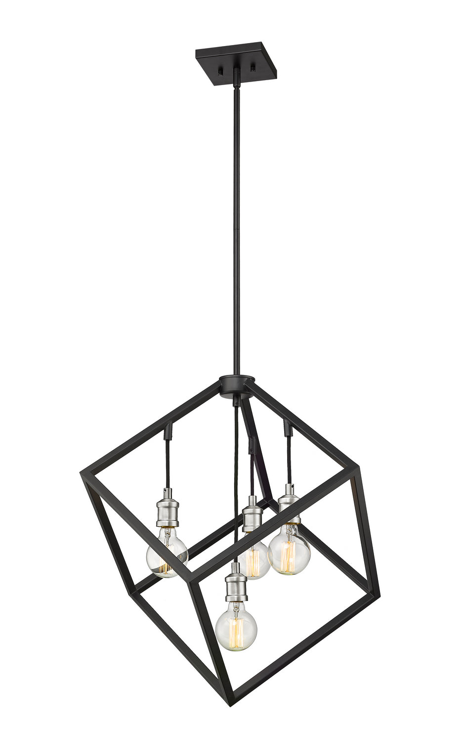 Z-Lite - 478P24-MB-BN - Four Light Chandelier - Vertical - Matte Black + Brushed Nickel