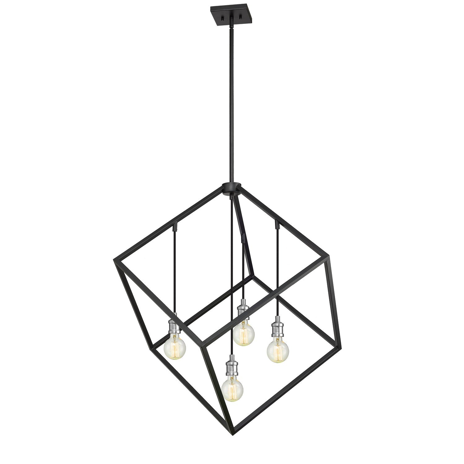 Z-Lite - 478P34-MB-BN - Four Light Chandelier - Vertical - Matte Black + Brushed Nickel