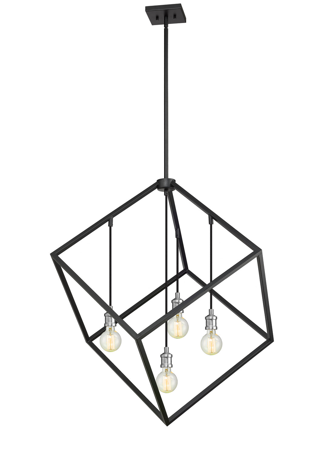 Z-Lite - 478P34-MB-BN - Four Light Chandelier - Vertical - Matte Black + Brushed Nickel