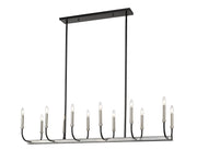 Z-Lite - 479-12L-MB-BN - 12 Light Linear Chandelier - Haylie - Matte Black + Brushed Nickel