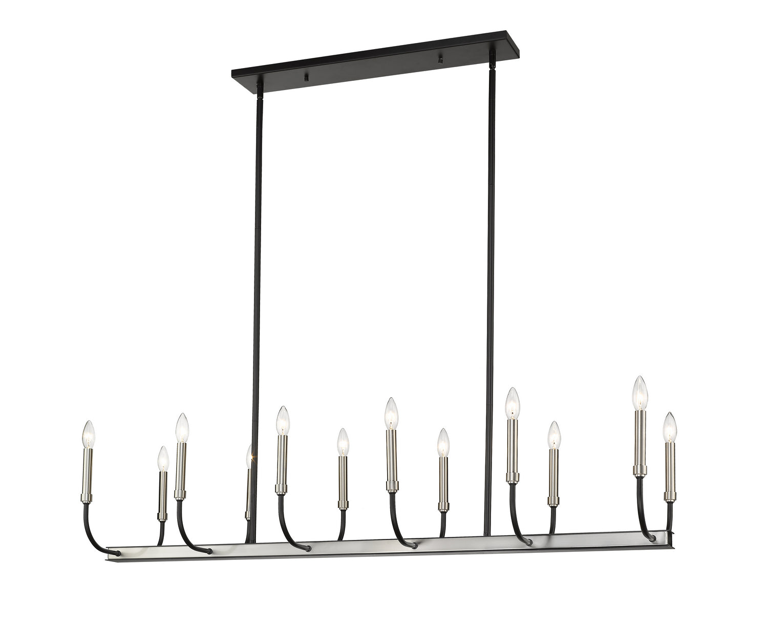 Z-Lite - 479-12L-MB-BN - 12 Light Linear Chandelier - Haylie - Matte Black + Brushed Nickel