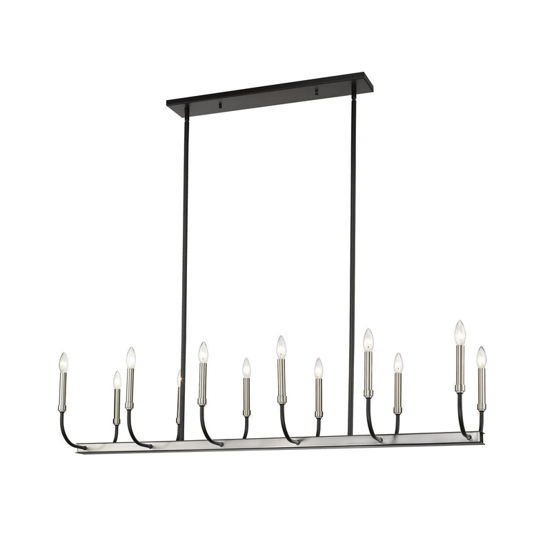 Z-Lite - 479-12L-MB-BN - 12 Light Linear Chandelier - Haylie - Matte Black + Brushed Nickel