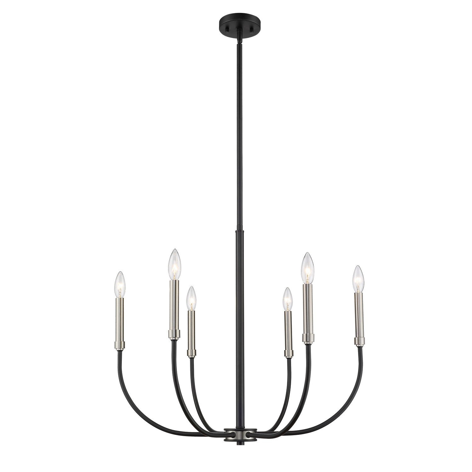 Z-Lite - 479-6MB-BN - Six Light Chandelier - Haylie - Matte Black + Brushed Nickel
