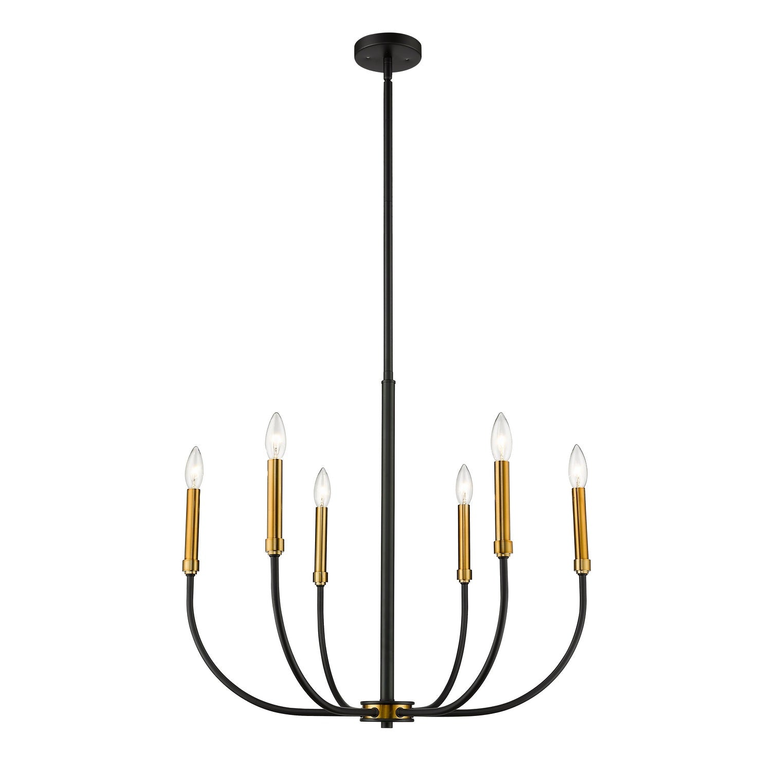 Z-Lite - 479-6MB-OBR - Six Light Chandelier - Haylie - Matte Black + Olde Brass