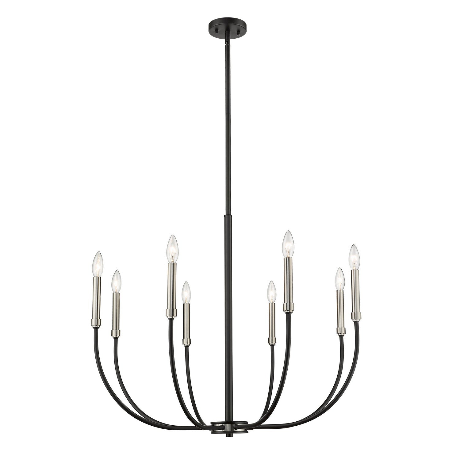 Z-Lite - 479-8MB-BN - Eight Light Chandelier - Haylie - Matte Black + Brushed Nickel