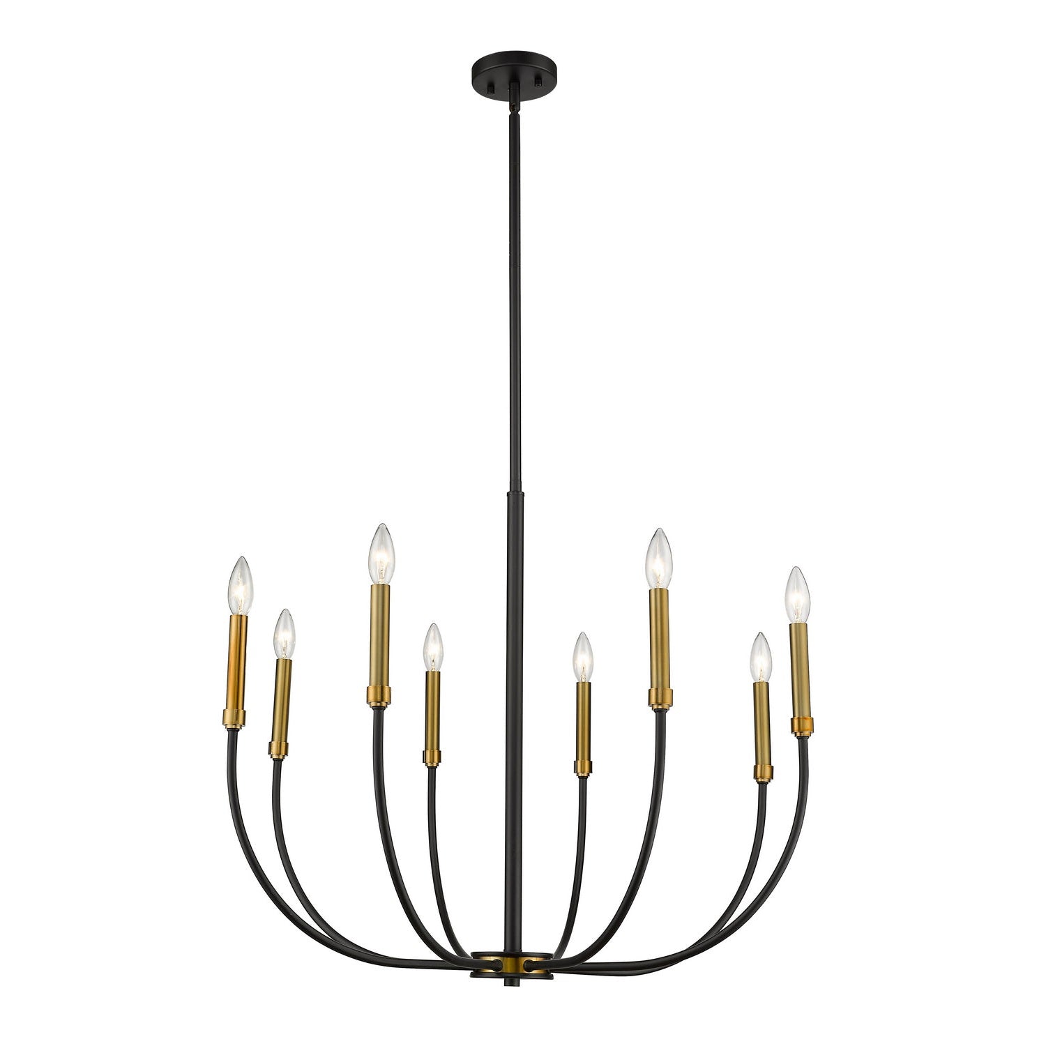 Z-Lite - 479-8MB-OBR - Eight Light Chandelier - Haylie - Matte Black + Olde Brass