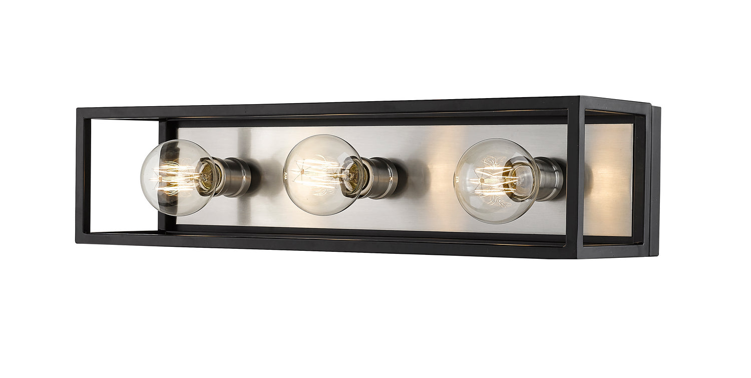 Z-Lite - 480-3V-MB-BN - Three Light Vanity - Kube - Matte Black + Brushed Nickel