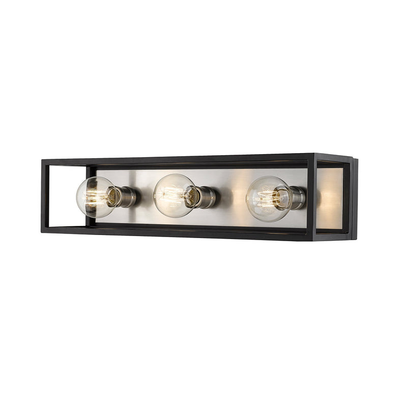 Z-Lite - 480-3V-MB-BN - Three Light Vanity - Kube - Matte Black + Brushed Nickel