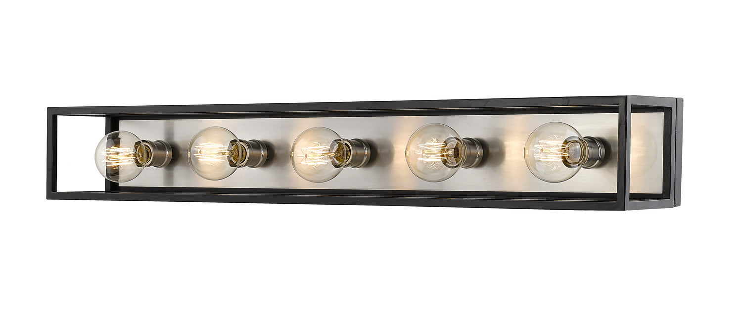 Z-Lite - 480-5V-MB-BN - Five Light Vanity - Kube - Matte Black + Brushed Nickel